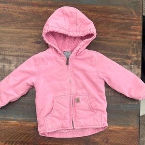 Carhartt Pink Fleece-Lined Hooded Jacket